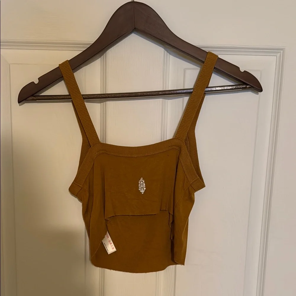FP Movement Mustard Yellow Women's Cropped Tank - Picture 4 of 5